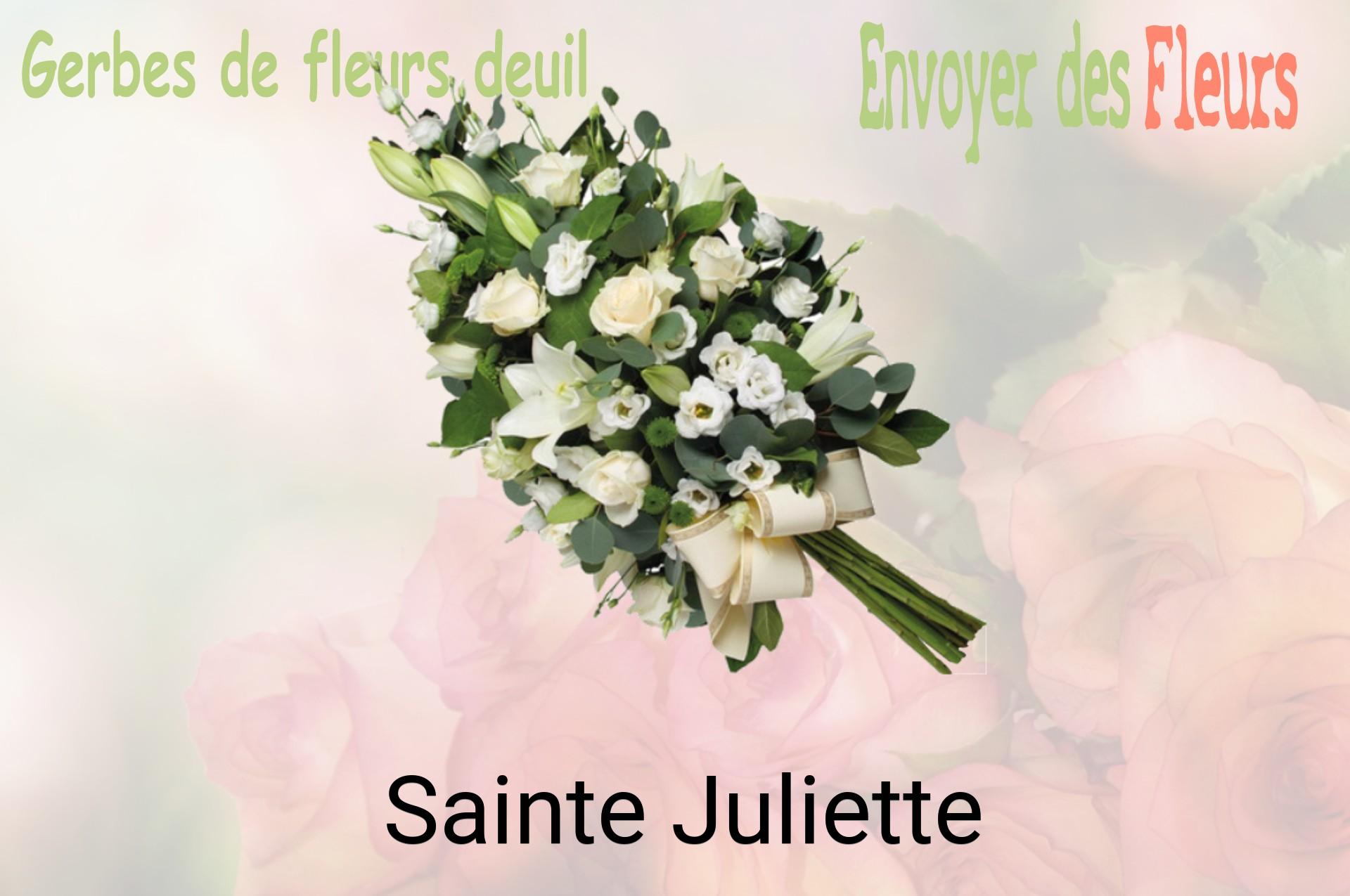 Gerbe de fleurs de deuil livrée à Sainte-Juliette